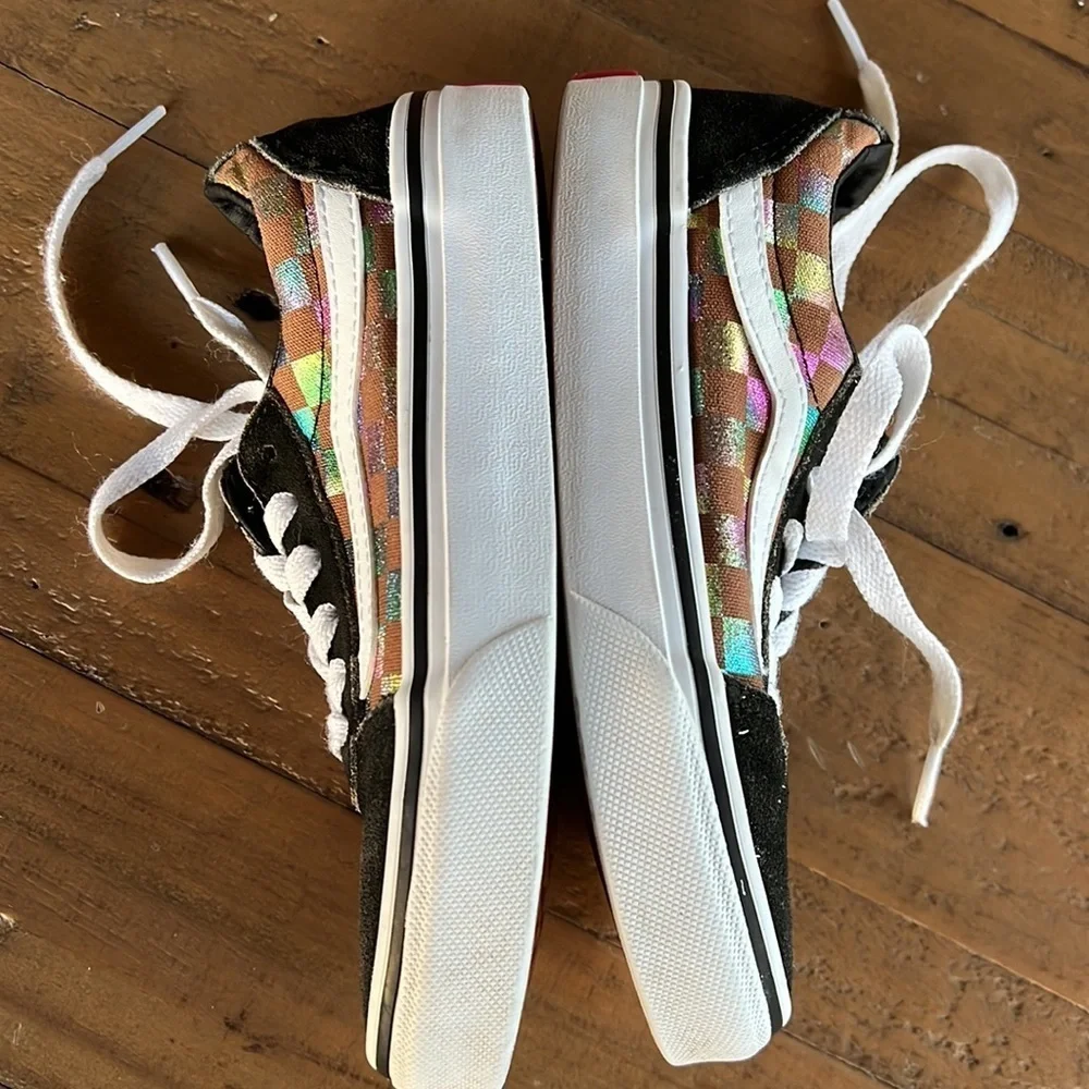 Vans ward low metallic checkerboard sneakers